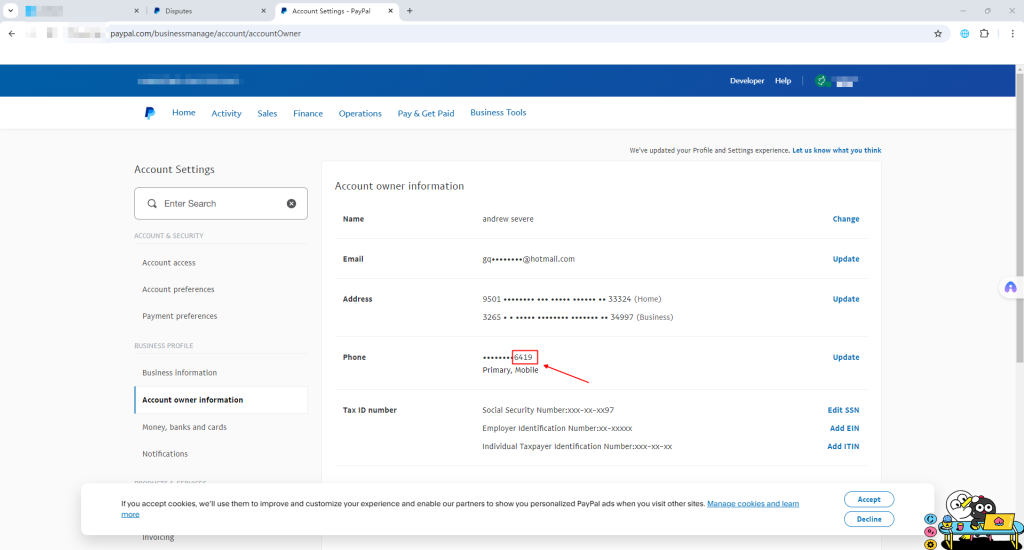 Check binding information