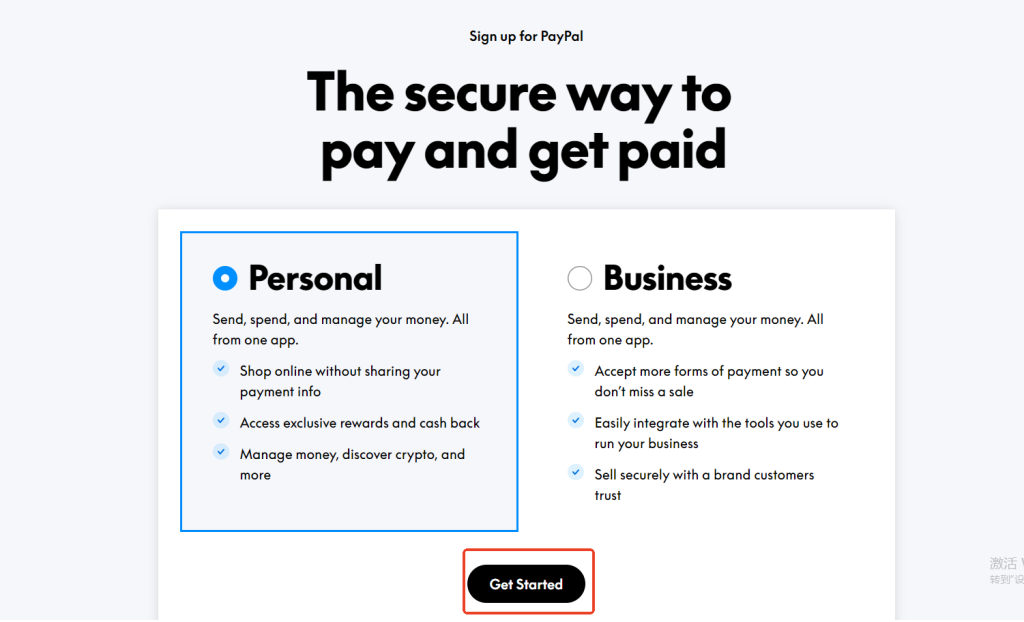 create a personal PayPal account.